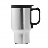 Kubek samochodowy 450 ml ze stali nierdzewnej, plastikowe wntrze, wtyczka na USB i do samochodu (V4542-32)