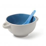 Ceramiczna miska 450 ml z dobran� kolorystycznie �y�k� (V5580-11)