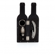 Akcesoria do wina w etui w kszta�cie butelki, nalewak, obr�cz i n� kelnerski (V7548-03)