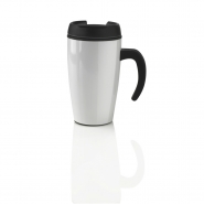 Kubek 400 ml ze szczelnym zamkni�ciem, stal nierdzewna na zewn�trz, wn�trze z PP (V4132-02)