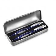 Elegancki zestaw pi�mienny w metalowym pude�ku, d�ugopis i o��wek mechaniczny, ergonomiczne gumowe uchwyty (V1375-04)