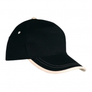 Czapka z paskiem wok� daszka i zapi�ciem na rzep, 5 paneli (V7066-03)