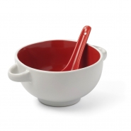 Ceramiczna miska 450 ml z dobran� kolorystycznie �y�k� (V5580-05)
