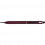 Elegancki d�ugopis z matowym korpusem i gumow� ko�c�wk� do obs�ugi ekran�w dotykowych (V3183-12)